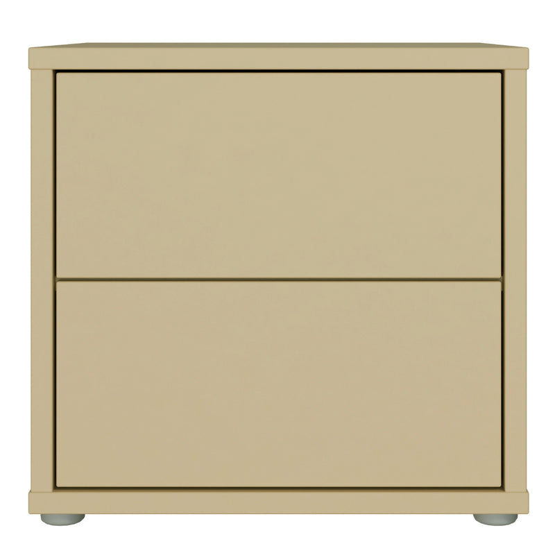 Alice Springs Low Bedside Cabinet with 2 Drawers Push-to-Open in Butter Yellow – image 2