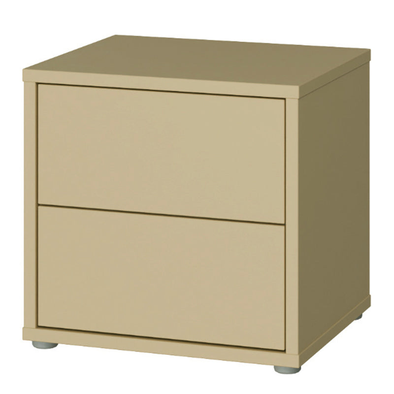 Alice Springs Low Bedside Cabinet with 2 Drawers Push-to-Open in Butter Yellow – image 3