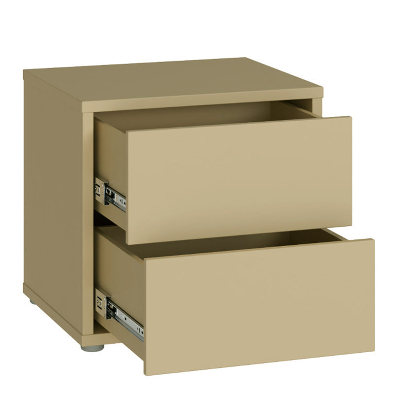 Alice Springs Low Bedside Cabinet with 2 Drawers Push-to-Open in Butter Yellow – image 4