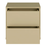 Alice Springs Low Bedside Cabinet with 2 Drawers Push-to-Open in Butter Yellow – image 5