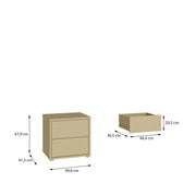 Alice Springs Low Bedside Cabinet with 2 Drawers Push-to-Open in Butter Yellow – image 8