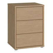 Alice Springs Bedside Cabinet with 3 Drawers Push-to-Open in Elegancia Oak – image 1