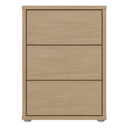 Alice Springs Bedside Cabinet with 3 Drawers Push-to-Open in Elegancia Oak – image 2