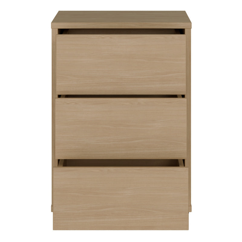 Alice Springs Bedside Cabinet with 3 Drawers Push-to-Open in Elegancia Oak – image 5