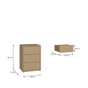 Alice Springs Bedside Cabinet with 3 Drawers Push-to-Open in Elegancia Oak – image 7