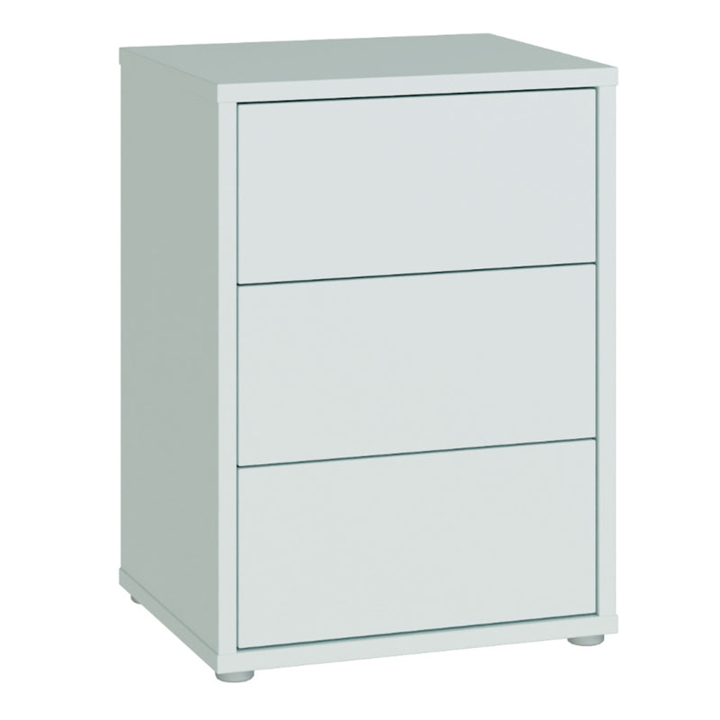 Alice Springs Bedside Cabinet with 3 Drawers Push-to-Open in Light Grey – image 1