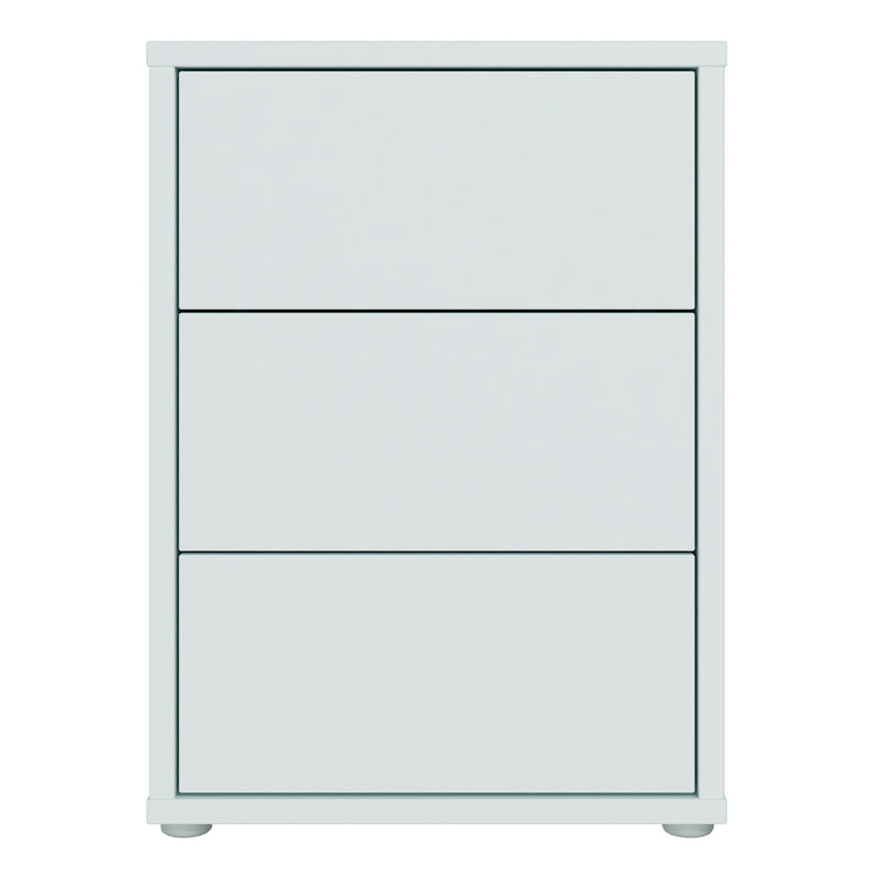 Alice Springs Bedside Cabinet with 3 Drawers Push-to-Open in Light Grey – image 2