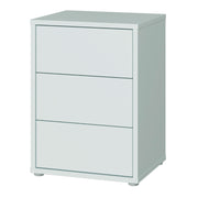 Alice Springs Bedside Cabinet with 3 Drawers Push-to-Open in Light Grey – image 3