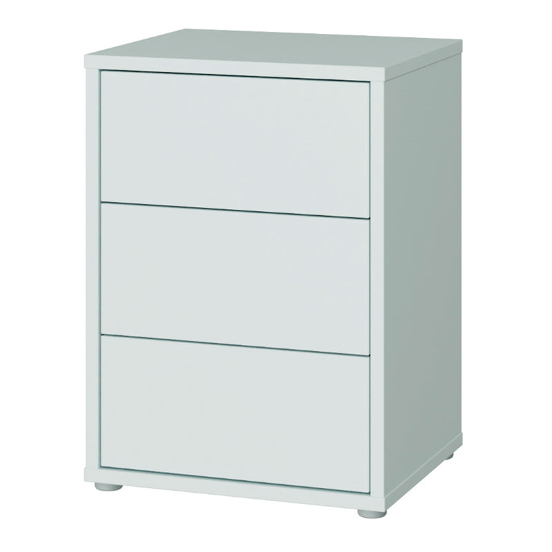 Alice Springs Bedside Cabinet with 3 Drawers Push-to-Open in Light Grey – image 3