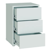 Alice Springs Bedside Cabinet with 3 Drawers Push-to-Open in Light Grey – image 4
