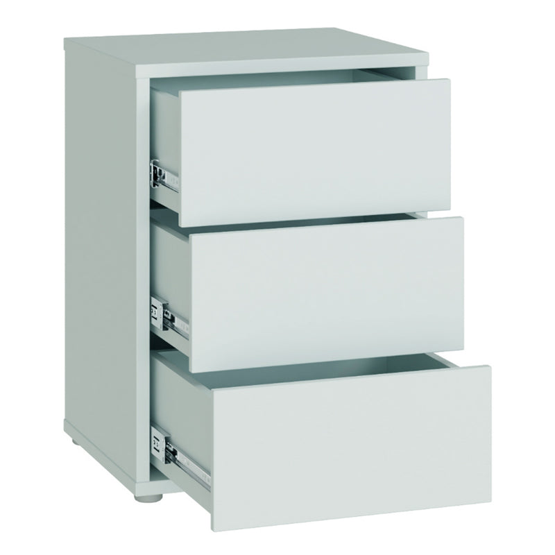 Alice Springs Bedside Cabinet with 3 Drawers Push-to-Open in Light Grey – image 4