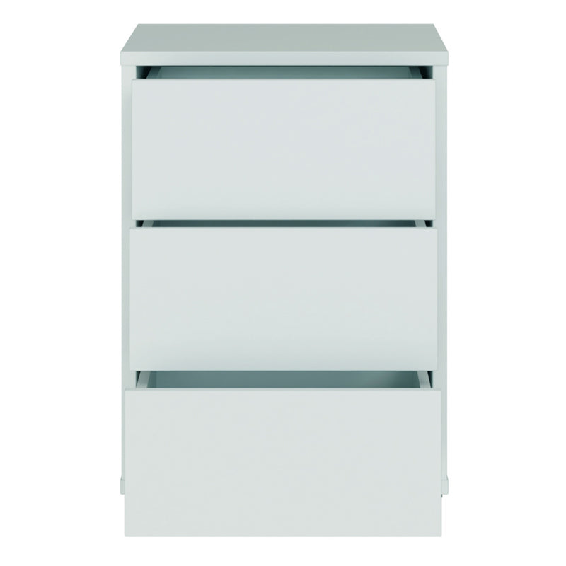 Alice Springs Bedside Cabinet with 3 Drawers Push-to-Open in Light Grey – image 5