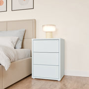 Alice Springs Bedside Cabinet with 3 Drawers Push-to-Open in Light Grey – image 6
