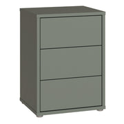 Alice Springs Bedside Cabinet with 3 Drawers Push-to-Open in Sage Green – image 1