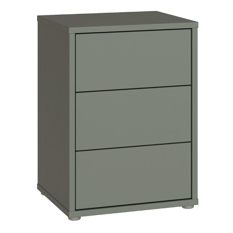 Alice Springs Bedside Cabinet with 3 Drawers Push-to-Open in Sage Green – image 1