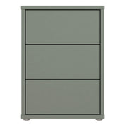 Alice Springs Bedside Cabinet with 3 Drawers Push-to-Open in Sage Green – image 2