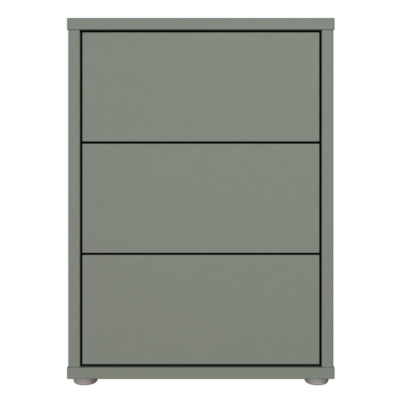Alice Springs Bedside Cabinet with 3 Drawers Push-to-Open in Sage Green – image 2