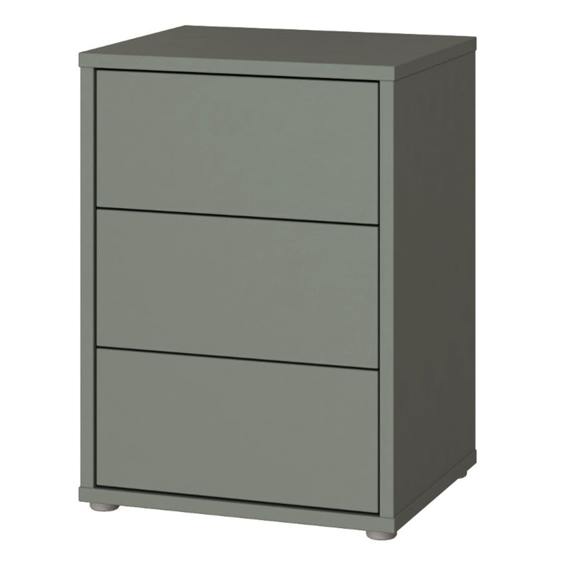 Alice Springs Bedside Cabinet with 3 Drawers Push-to-Open in Sage Green – image 3