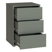 Alice Springs Bedside Cabinet with 3 Drawers Push-to-Open in Sage Green – image 4