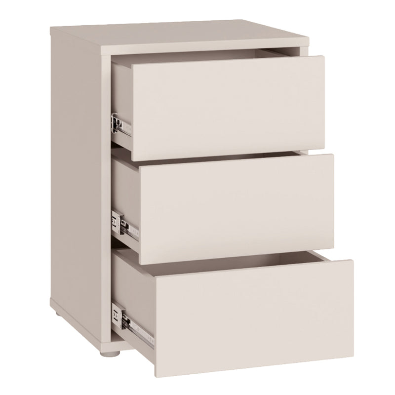 Alice Springs Bedside Cabinet with 3 Drawers Push-to-Open in Sand – image 4