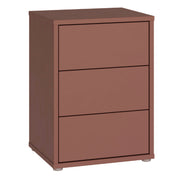 Alice Springs Bedside Cabinet with 3 Drawers Push-to-Open in Terracotta – image 1