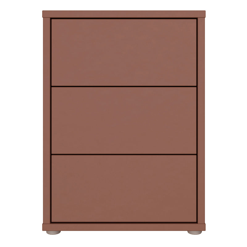 Alice Springs Bedside Cabinet with 3 Drawers Push-to-Open in Terracotta – image 2