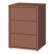 Alice Springs Bedside Cabinet with 3 Drawers Push-to-Open in Terracotta – image 3