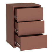 Alice Springs Bedside Cabinet with 3 Drawers Push-to-Open in Terracotta – image 4