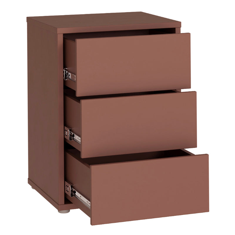 Alice Springs Bedside Cabinet with 3 Drawers Push-to-Open in Terracotta – image 4