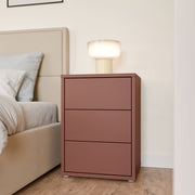 Alice Springs Bedside Cabinet with 3 Drawers Push-to-Open in Terracotta – image 6
