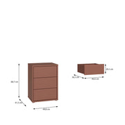 Alice Springs Bedside Cabinet with 3 Drawers Push-to-Open in Terracotta – image 7