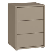 Alice Springs Bedside Cabinet with 3 Drawers Push-to-Open in Taupe – image 1