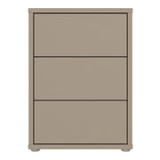 Alice Springs Bedside Cabinet with 3 Drawers Push-to-Open in Taupe – image 2