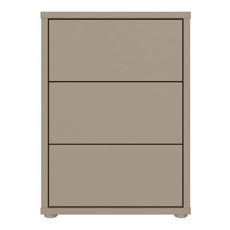 Alice Springs Bedside Cabinet with 3 Drawers Push-to-Open in Taupe – image 2