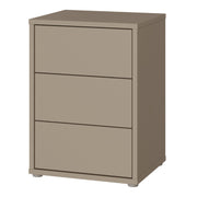 Alice Springs Bedside Cabinet with 3 Drawers Push-to-Open in Taupe – image 3