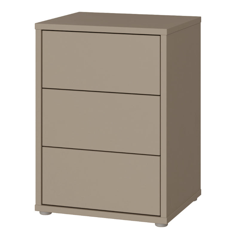 Alice Springs Bedside Cabinet with 3 Drawers Push-to-Open in Taupe – image 3