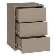 Alice Springs Bedside Cabinet with 3 Drawers Push-to-Open in Taupe – image 4