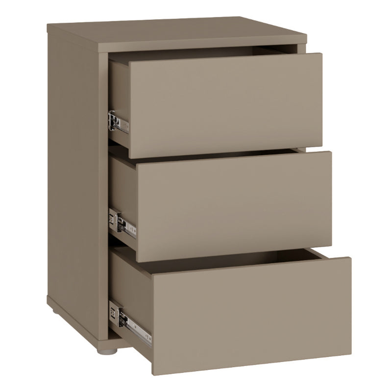 Alice Springs Bedside Cabinet with 3 Drawers Push-to-Open in Taupe – image 4