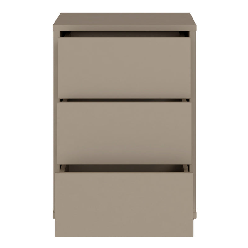 Alice Springs Bedside Cabinet with 3 Drawers Push-to-Open in Taupe – image 5
