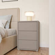 Alice Springs Bedside Cabinet with 3 Drawers Push-to-Open in Taupe – image 6