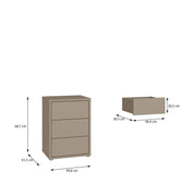 Alice Springs Bedside Cabinet with 3 Drawers Push-to-Open in Taupe – image 7
