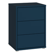 Alice Springs Bedside Cabinet with 3 Drawers Push-to-Open in Night Blue – image 1