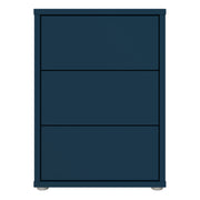 Alice Springs Bedside Cabinet with 3 Drawers Push-to-Open in Night Blue – image 2