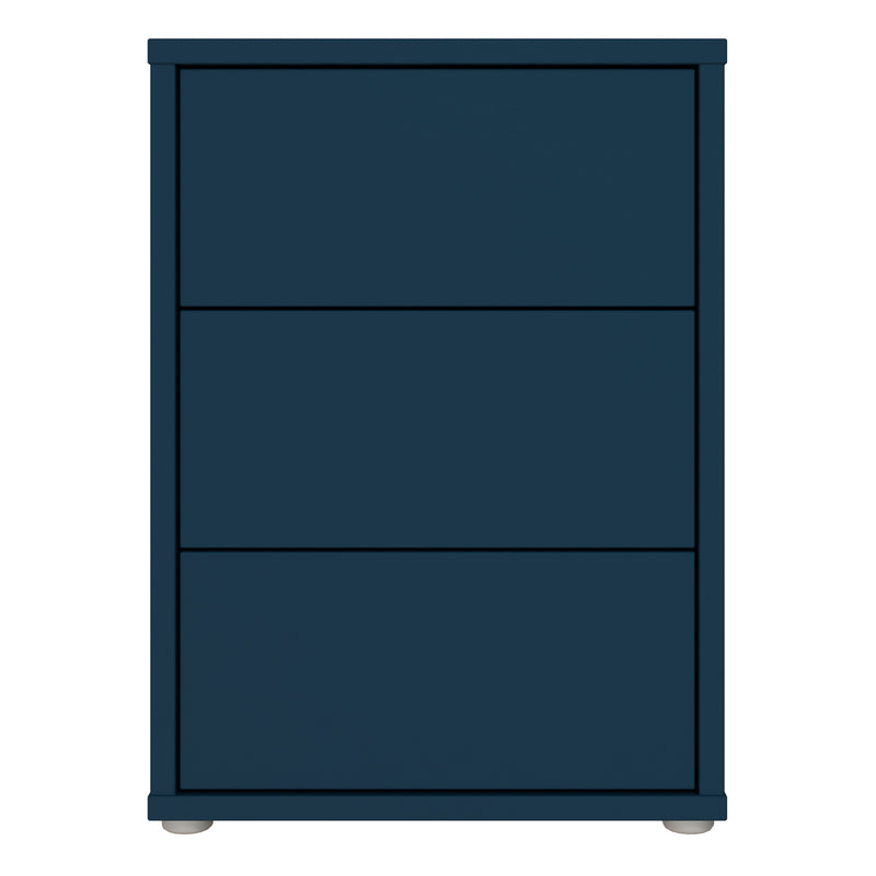 Alice Springs Bedside Cabinet with 3 Drawers Push-to-Open in Night Blue – image 2
