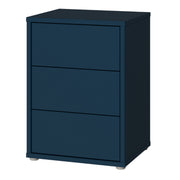 Alice Springs Bedside Cabinet with 3 Drawers Push-to-Open in Night Blue – image 3