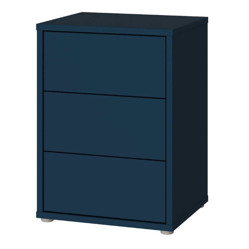 Alice Springs Bedside Cabinet with 3 Drawers Push-to-Open in Night Blue – image 3