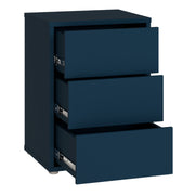 Alice Springs Bedside Cabinet with 3 Drawers Push-to-Open in Night Blue – image 4