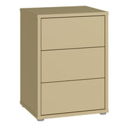 Alice Springs Bedside Cabinet with 3 Drawers Push-to-Open in Butter Yellow – image 1