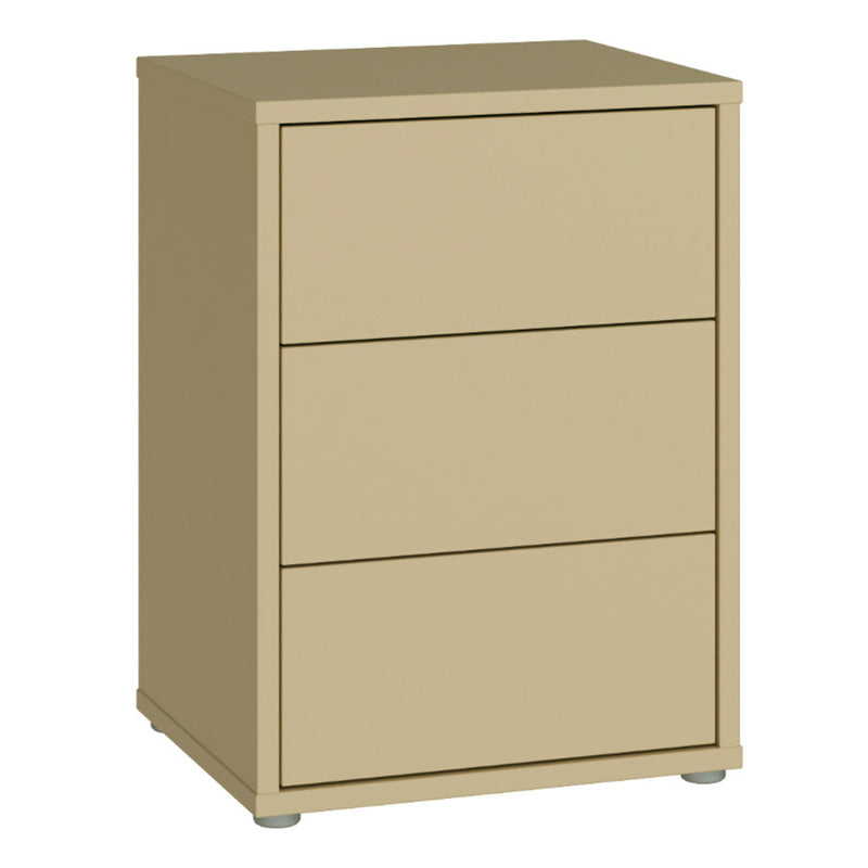 Alice Springs Bedside Cabinet with 3 Drawers Push-to-Open in Butter Yellow – image 1