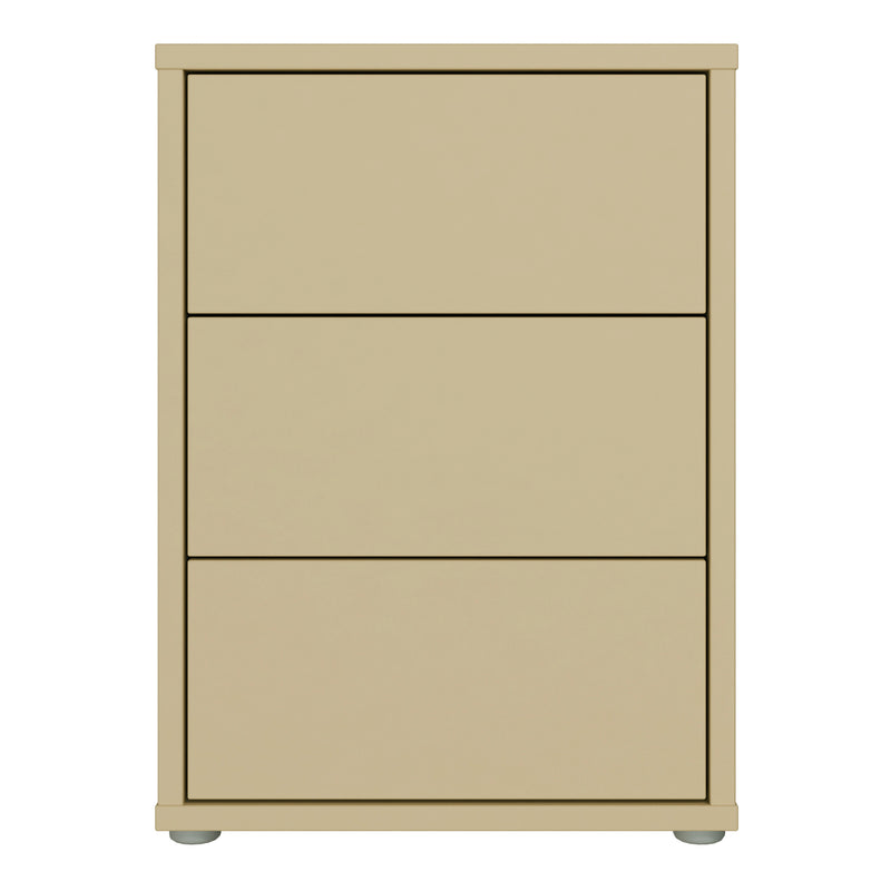 Alice Springs Bedside Cabinet with 3 Drawers Push-to-Open in Butter Yellow – image 2